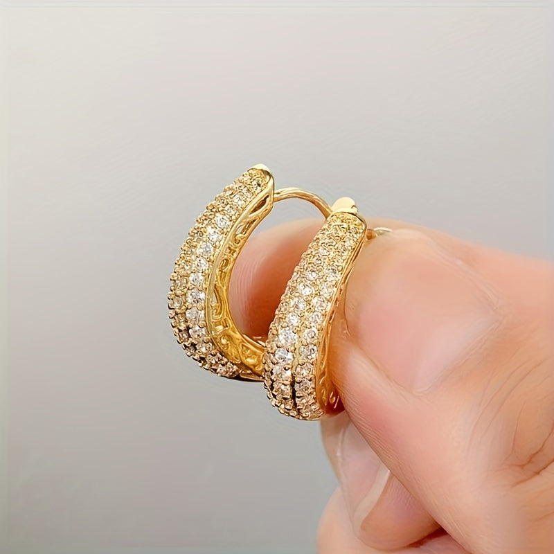 zirconia Hoop Earrings For Women Bridal Wedding Party Accessories