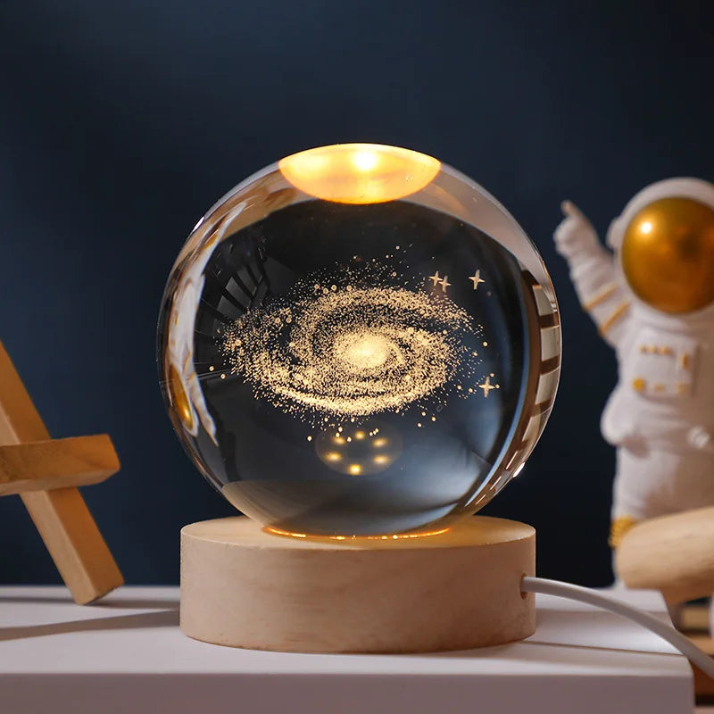 3D Galaxy Crystal Ball Night Light Lamp