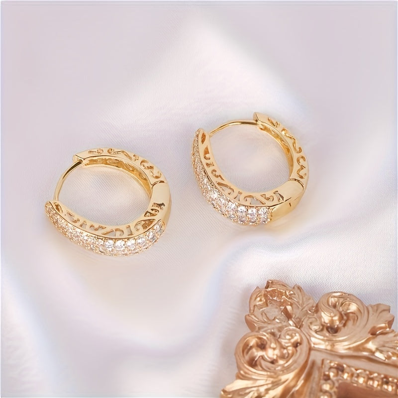 zirconia Hoop Earrings For Women Bridal Wedding Party Accessories