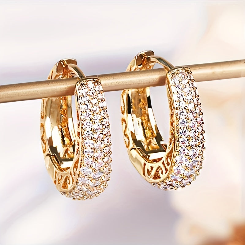 zirconia Hoop Earrings For Women Bridal Wedding Party Accessories