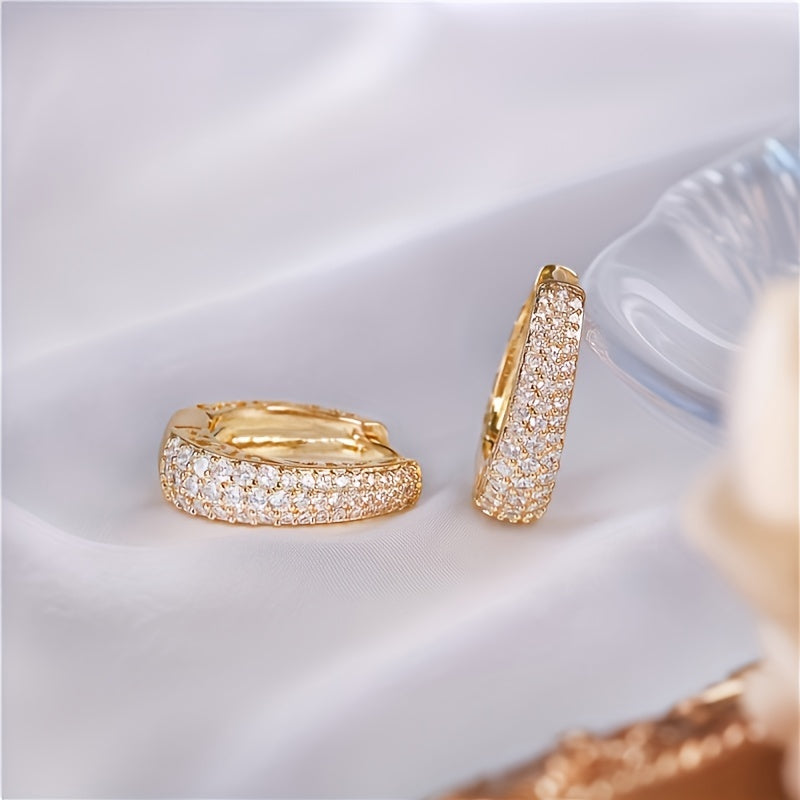 zirconia Hoop Earrings For Women Bridal Wedding Party Accessories