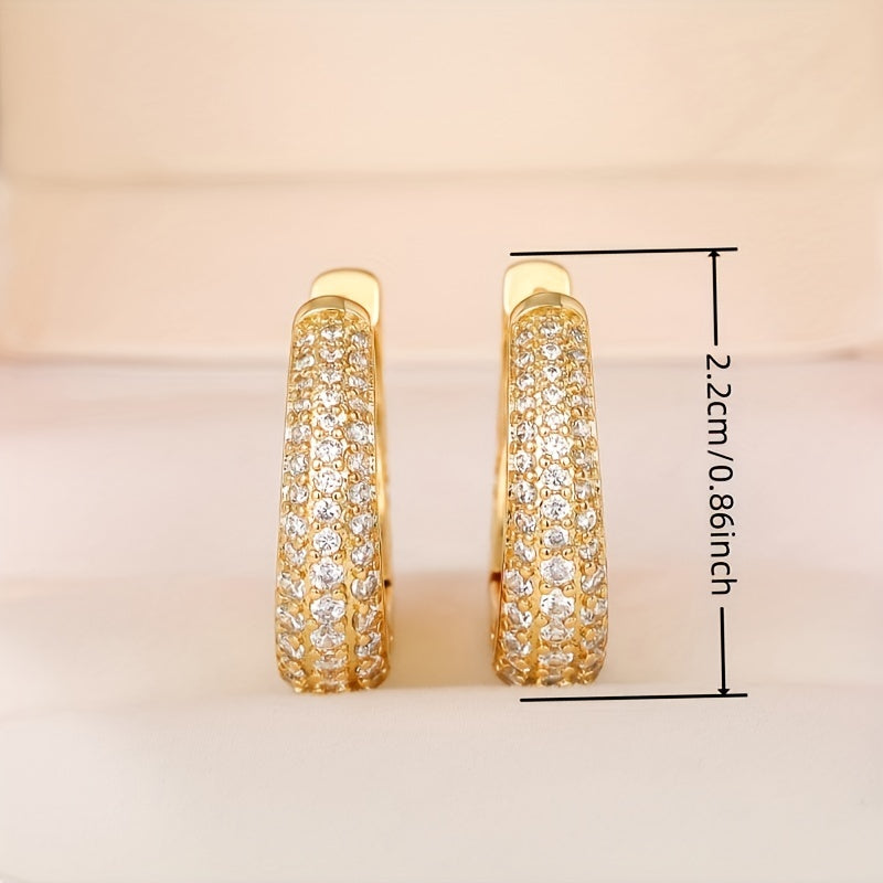 zirconia Hoop Earrings For Women Bridal Wedding Party Accessories