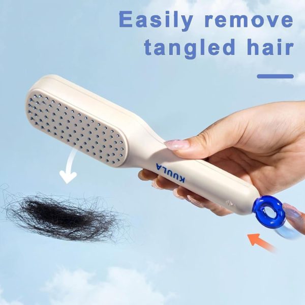 Self Cleaning Hair Brush One Click Cleaning Telescopic Hair Comb